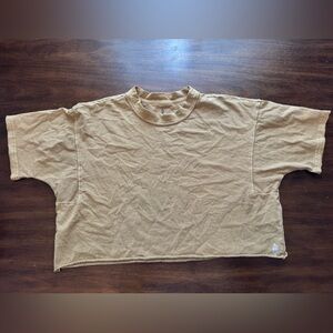 FP Movement by Free People Cropped Crewneck Top in Tan
